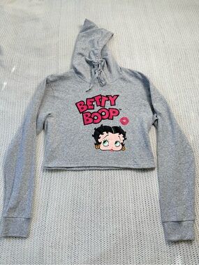 Betty Boop Heather Grey Cartoon Sweater Top